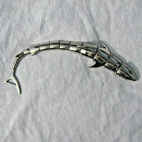 Jewelry - Stainless Steel Shark Bangle Bracelet Biker Punk